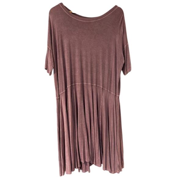 ANTHROPOLOGIE EASEL Mauve Oversized Josy Babydoll Drop Sleeve Dress MEDIUM - Picture 2 of 8